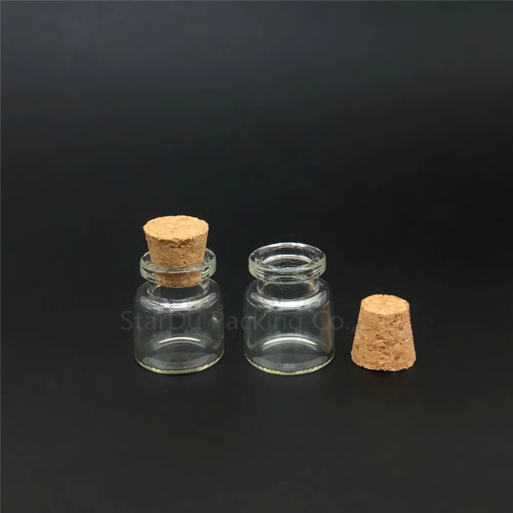 1000pcs 4ml Small Cute Mini Cork Stopper Glass Bottles Vials Jars Containers  4cc Small Wishing Bottle With Cork