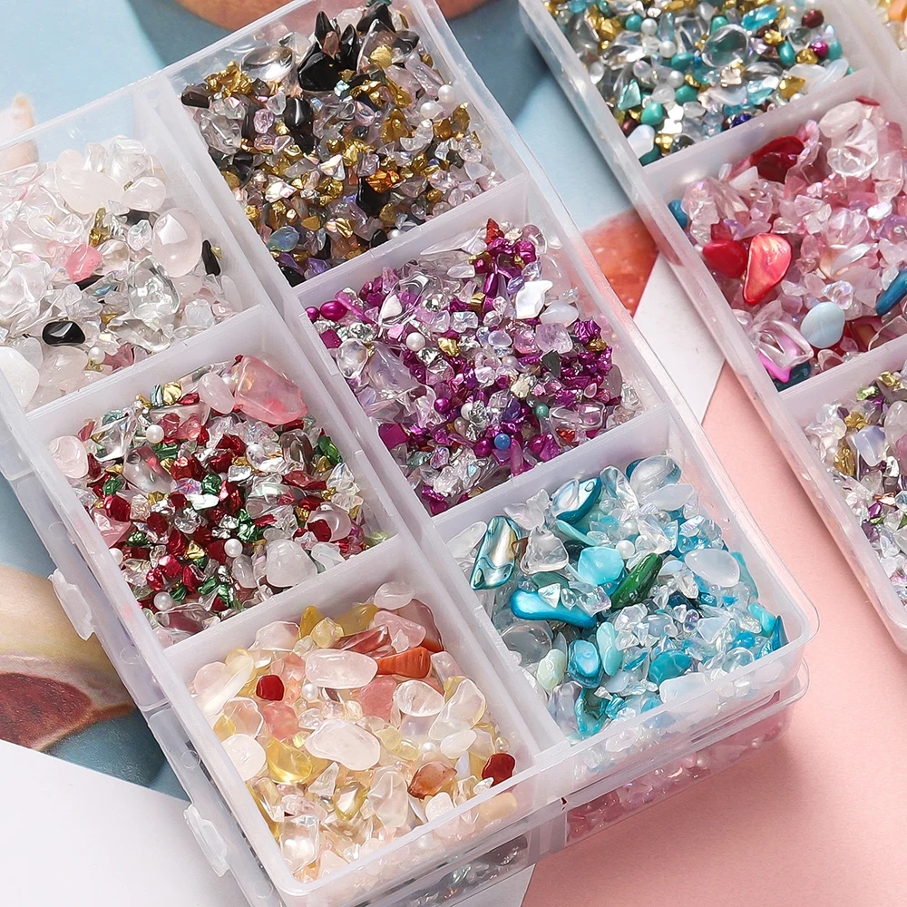60g/Box Mixed Glass Crystal Crushed Stone Epoxy Resin Fillers Material for DIY Resin Jewelry Making Accessories Nail Art Crafts