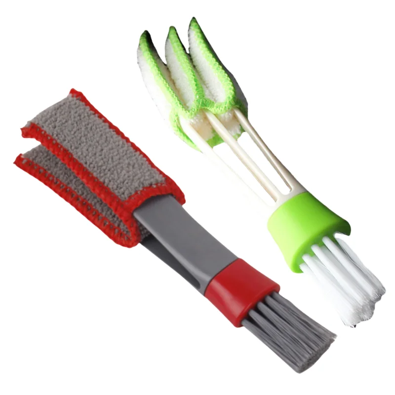 

РАСПРОДАЖА 1/2 шт. щетка для чистки воздуховыпускного отверстия двухголового автомобильного кондиционера, мягкая щетка для пыли приборной панели, предметы для очистки в розницу