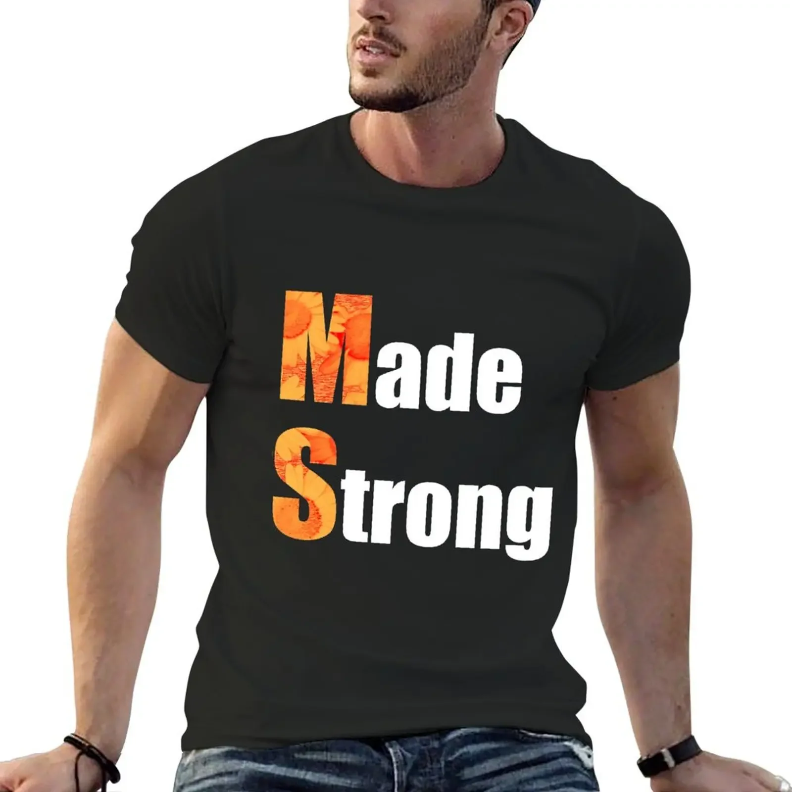 Made Strong (in white) T-Shirt sports fans plus sizes street wear mens cotton t shirts