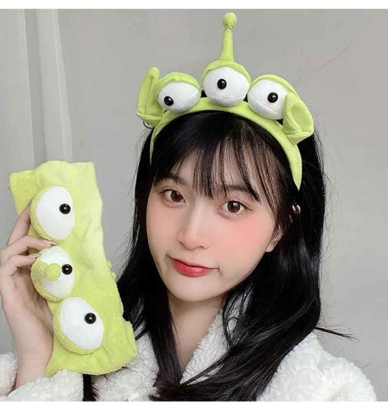 Cute Alien Ears Plush Headband Hair Accessories Shampoo Three Eyes Monster Headband Hair Bands For Women Girls