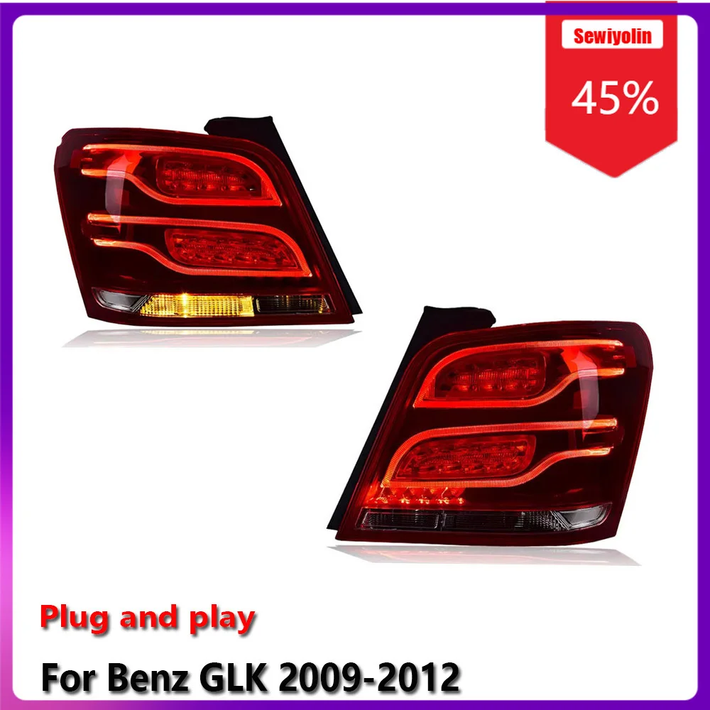 

Sewiyolin Автомобильные светодиодные фонари в сборе для Benz GLK 2009-2012 Авто противотуманные DRL Тормозной указатель поворота Plug and Play