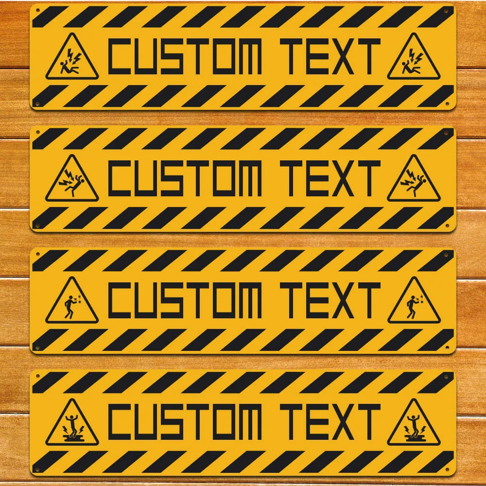 

1pc new Yellow warning signs Personalized Text Iron Wall Signs Tin Plate Signs For Home Decor Living Room Bedroom