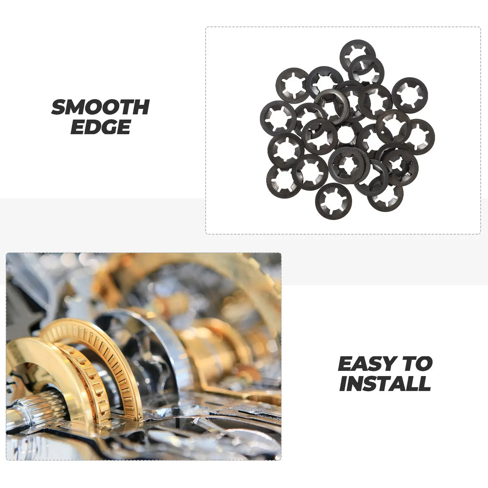210Pcs Carbon Steel Bearing Clamp Washers Internal Tooth Locking Washers for Machinery Shock Absorption Industrial Use