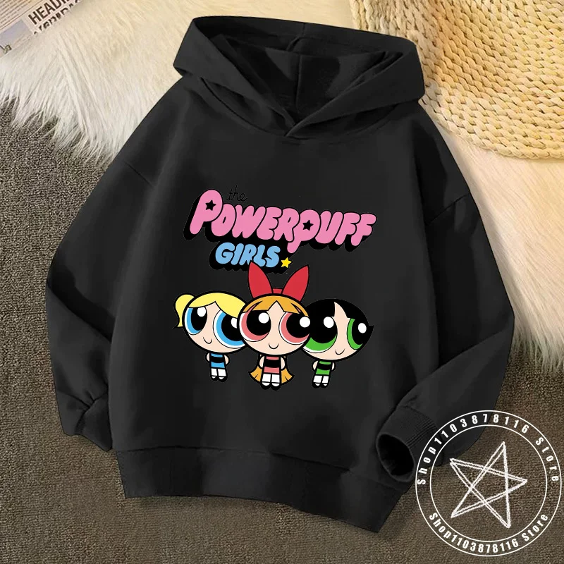 Kawaii Harajujku Powerpuff Anime Powerpuff Cute Girls Hoodie Sweatshirt boy girl Spring Autumn Pullovers Kids Anime Clothes