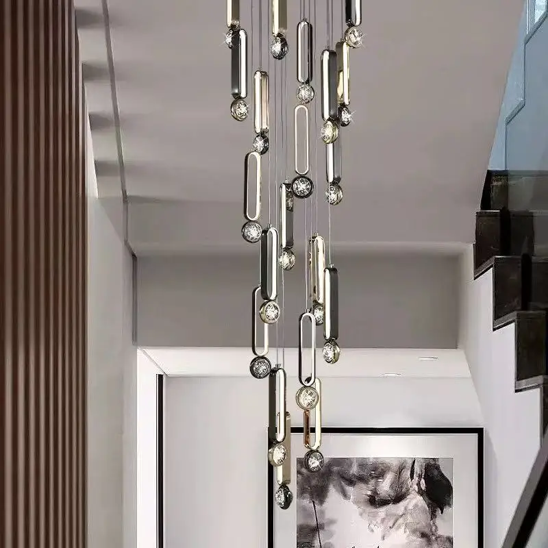 

BOSSEN Minimalist Crystal Ceiling Light Dimmable Modern Chandelier Nordic Luster Hardware Pendant Lamp for Dining Room Hotel