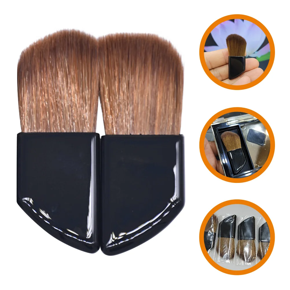 2 pezzi mini pennelli per fard pennello per fondotinta portatile formato da viaggio pennello per guance in nylon morbido set per trucco fondotinta