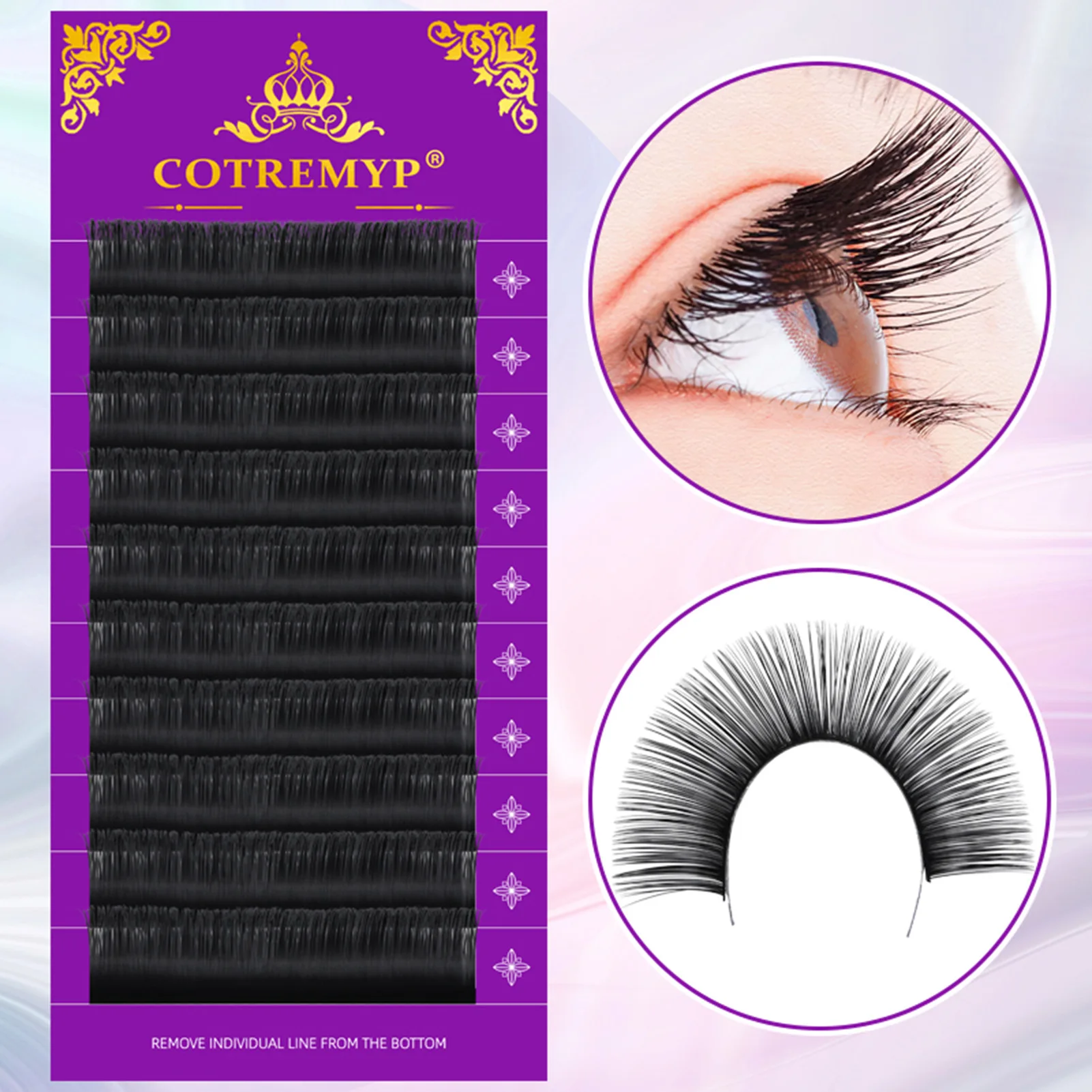 Beauty Single Cluster Round Lashes Lengthening Wisps Artificial Eyelashes Reusable Professional Salon Use