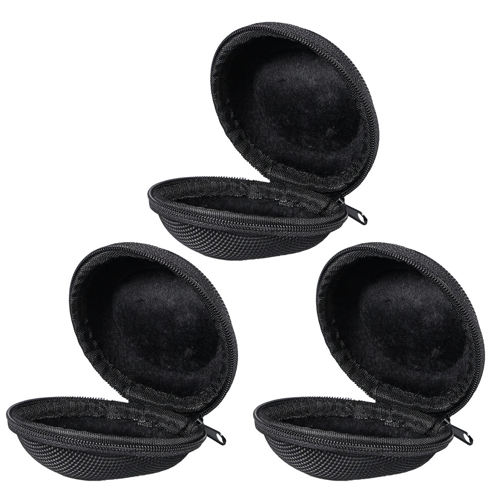 

3Pcs Watch Storage Box Portable Zipper Interior Travel Organizer Case for Wristwatch Jewelry Black
