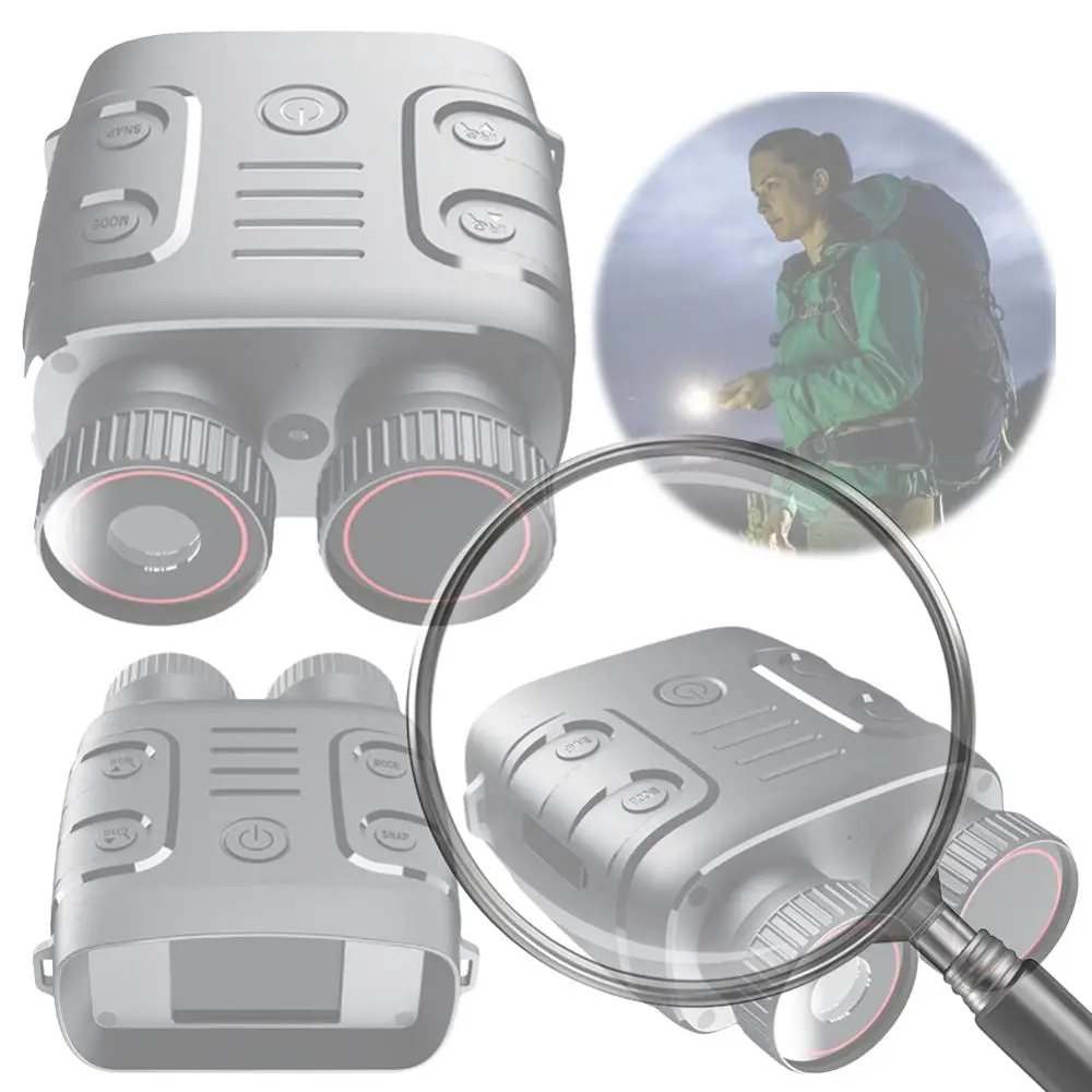 

Цифровые бинокли ночного видения HD 1080P с ИК-подсветкой для взрослых, дальность обзора в полной темноте 300 м, для видеосъемки и фото