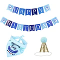 Blue 3 pcs Set Bibs