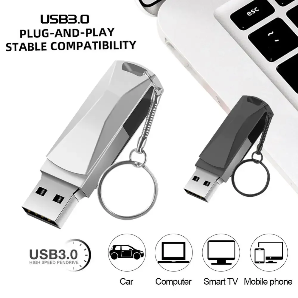 Clés USB 2024 en métal pour ordinateur portable, clé USB étanche, clé OTG haute vitesse, mémoire, PC, nouveau, 64 To, 2 To, 4 To, 8 To, 3.0