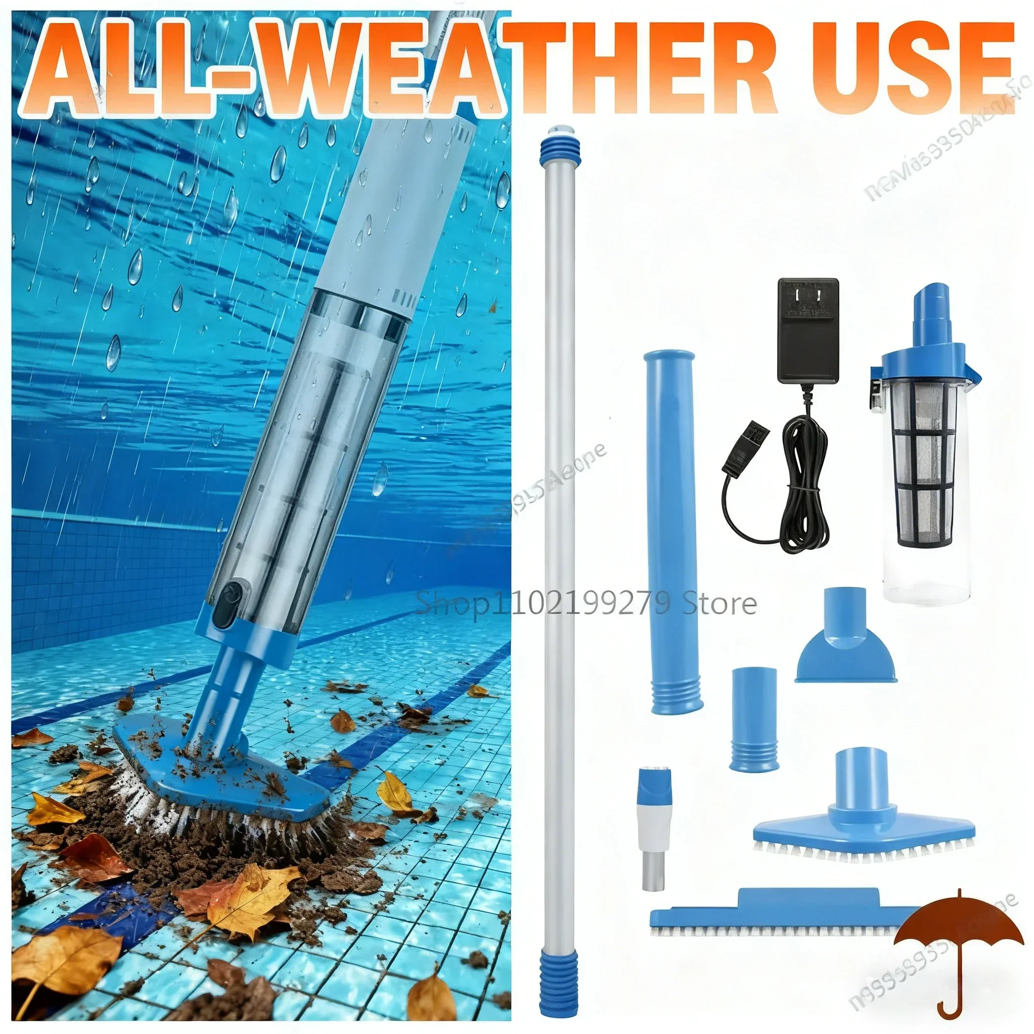 NEW Pool Vacuum Cleaner Rechargeable Pool Fish Tank Swimming Handheld Cordless Spas Hot Tubs Portable