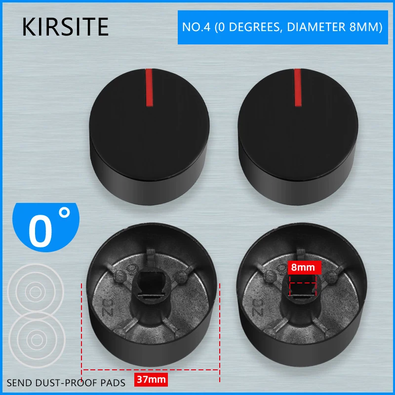 2 PCS 8MM Gas Stove Knobs Cooker Oven Control Switch Gas Cooker Accessories Assembly Black Button