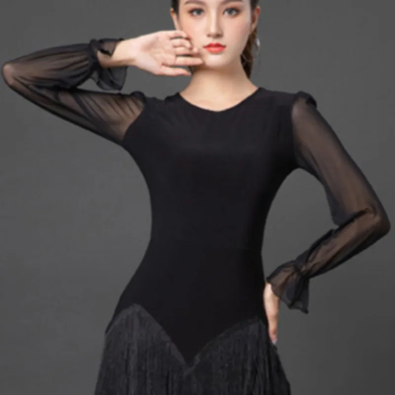 customized latin dance dress for women sexy practice clothes fringe dress tassel skirt ballroom dance competition dresses suit