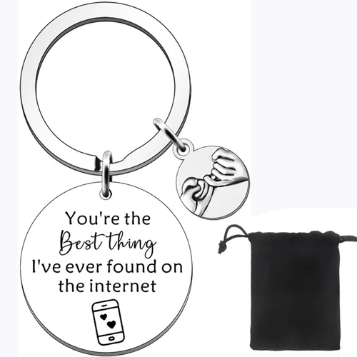 당신은 내가 인터넷에서 찾은 최고의 것입니다 남자친구를 위한 선물 그를 위한 발렌타인 데이 열쇠고리 그녀의 여자친구 커플 열쇠고리