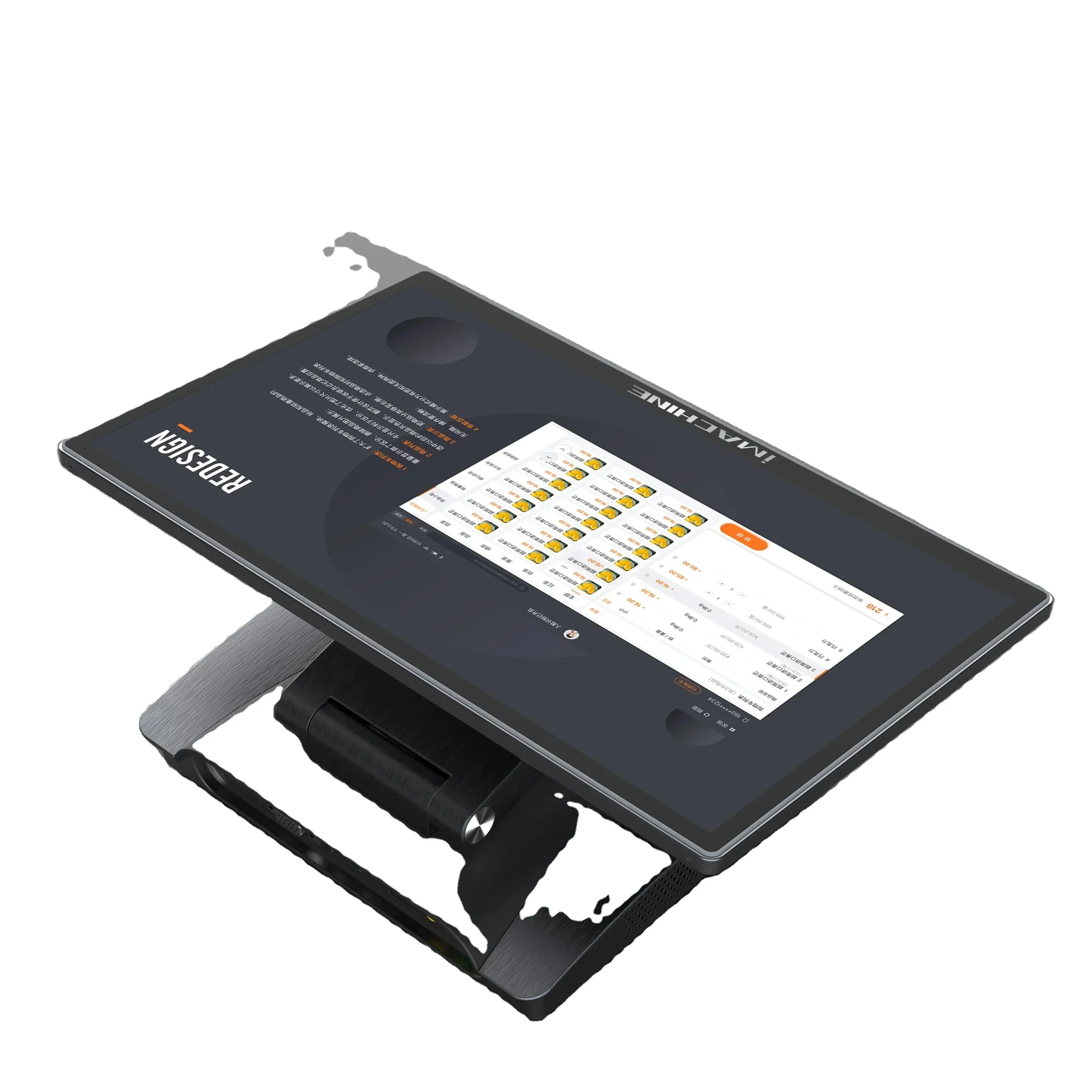 New All-in-One 15.6+10.1 Inch POS Terminal Machine Dual/Single Screen Desktop Cash Register Systems for Windows/Linux POS