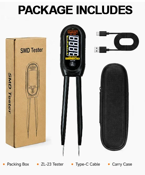 Smart Digital LCR Tweezers Handheld SMD Tester Capacitance Resistance Inductance Multimeter Electronic Component Measuring Tool