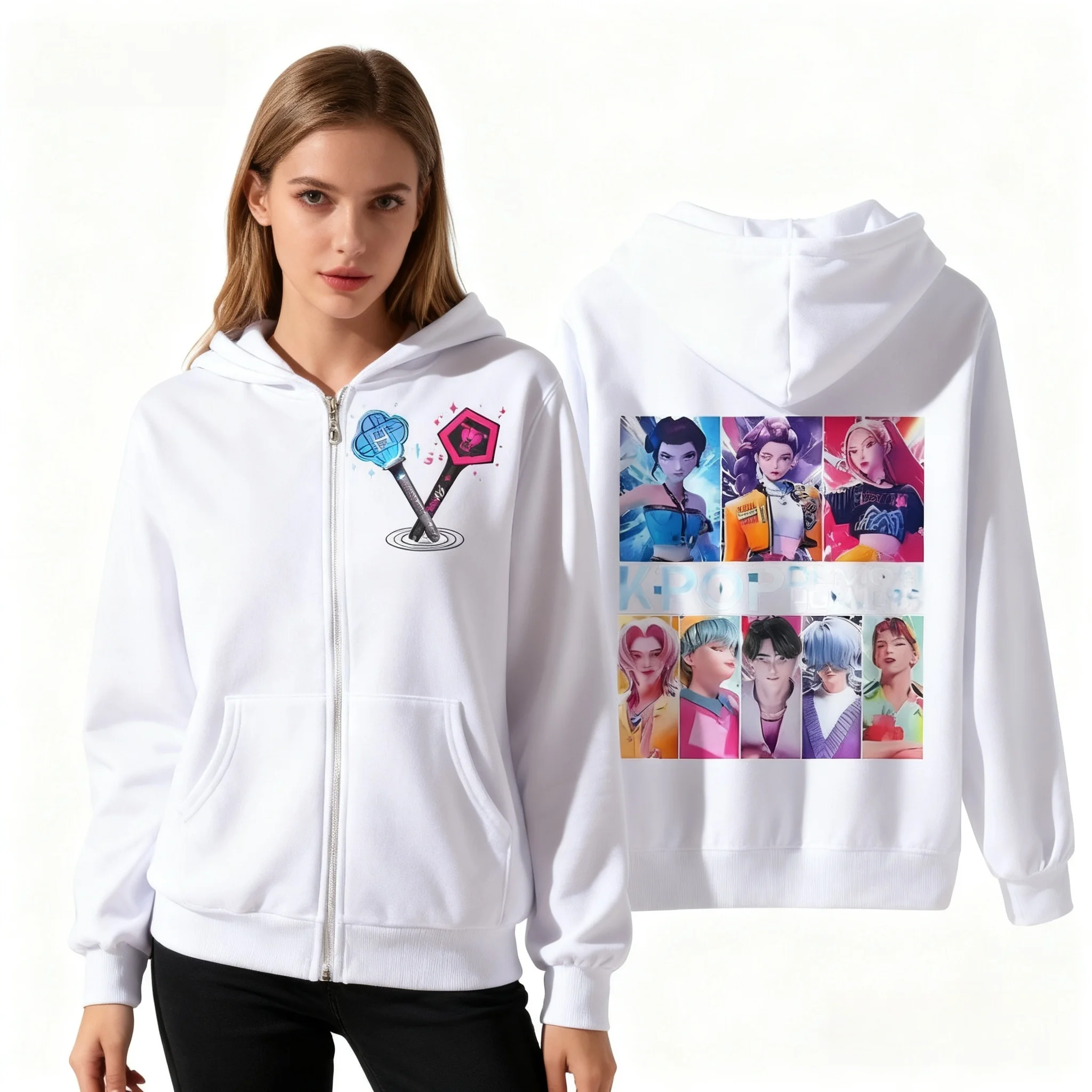 

Осенне-зимняя толстовка на молнии для Witch Hunt и Shajia, мужская командная объемная куртка большого размера с 3D плюс, милая крутая женская куртка для девочек