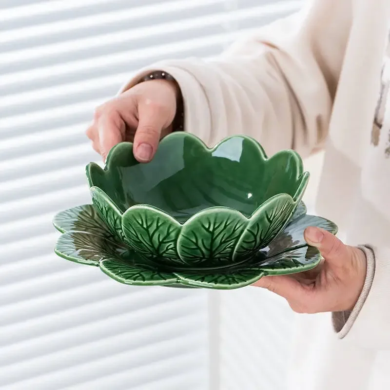 Cabbage Vegetable Series Pottery Cutlery Plates Bowls Soup Cups and Saucers