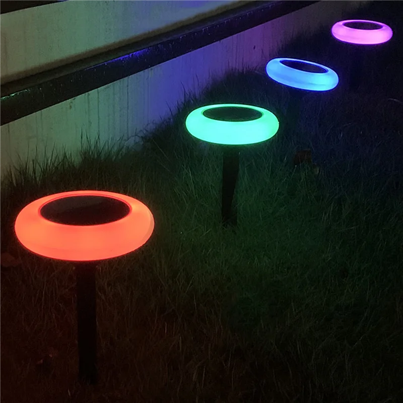 A67P-أضواء الشمسية في الهواء الطلق أضواء الصحن الطائر أضواء مستديرة في الهواء الطلق المشهد الأضواء حديقة أضواء الحديقة الزخرفية #5