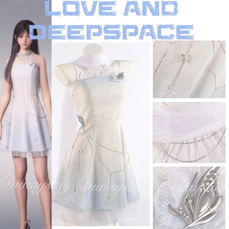 

Love and Deepspace Game Deepspace Hunter A Player With With Pale Blue Color The Drifting Clouds Dress Cosplay Costume All Of Set