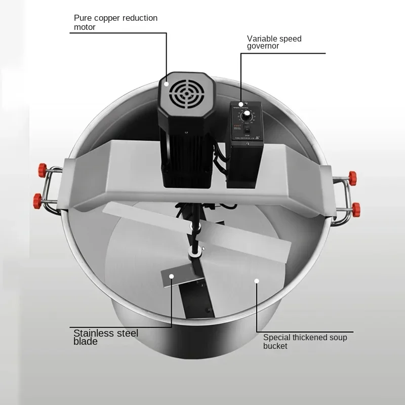 Mieszanie jednolite 360 stopni komercyjne elektryczne wiadro ze stali nierdzewnej automatyczny mikser do smażenia garnek do sosu maszyna do