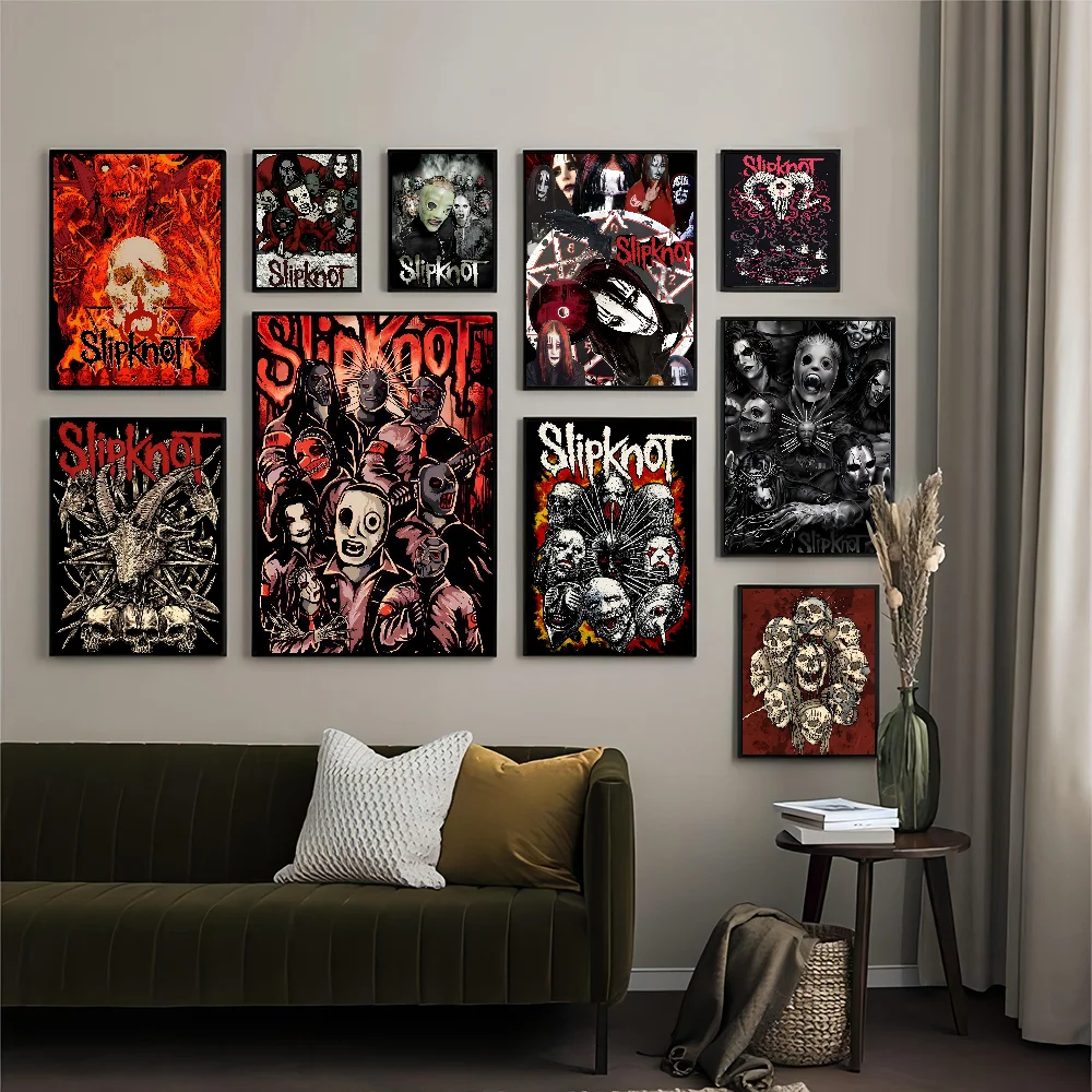 Classic Heavy Metal Rock S-Slipknot Classic Vintage Posters Decoracion Painting Wall Art White Kraft Paper Kawaii Room Decor