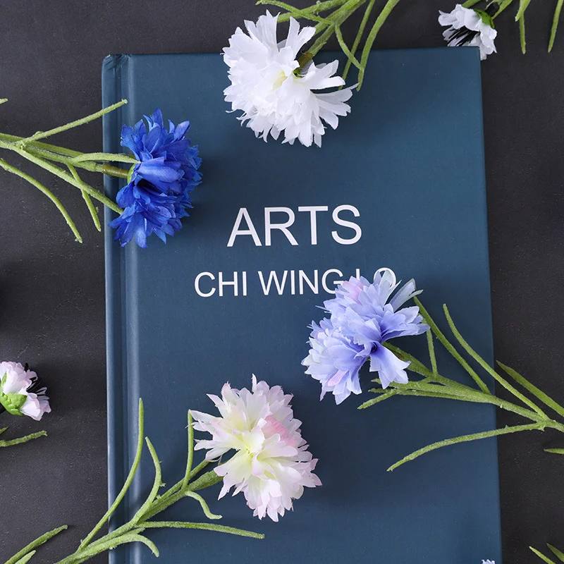 3 Gabeln/Blumenstrauß, künstliche Blumen, Seidenkornblumen, künstliche Blumen, künstliche Pflanze, dekorative Blumen, Heimdekoration, Hochzeitsdekoration