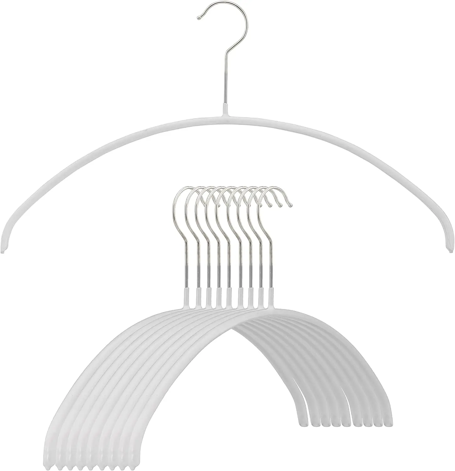 10/50 Stuks Antislip Ruimtebesparende Kleerhangers Duurzaam Stevig Contour Metalen Shirt Kleerhangers Geschikt Voor Jas Jas Pak