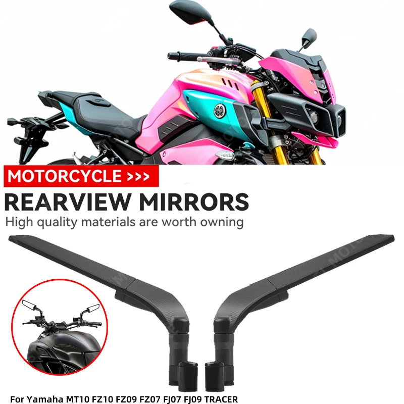 

For Yamaha MT10 FZ10 FZ09 FZ07 FJ07 FJ09 TRACER Motorcycle Wind Wing Side Rearview Mirror Adjustable Rotating Accessories