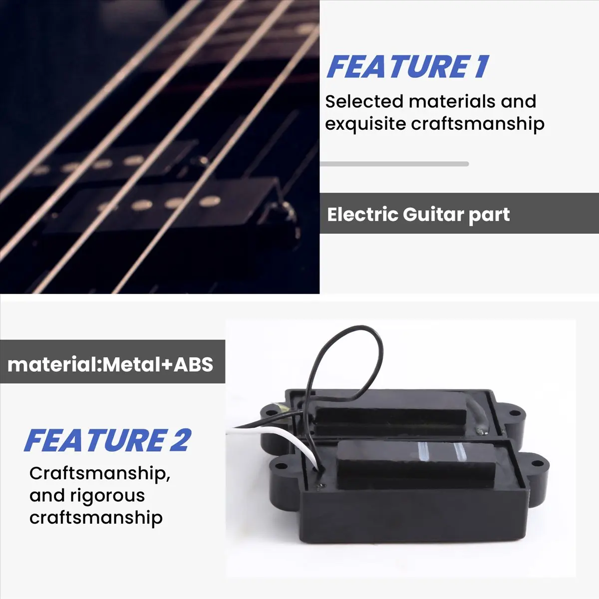 #06H Electric Guitar Pickup Wire Harness PB Bass 4-String Neck Bridge Set,Electric Guitar Pickup,(black)