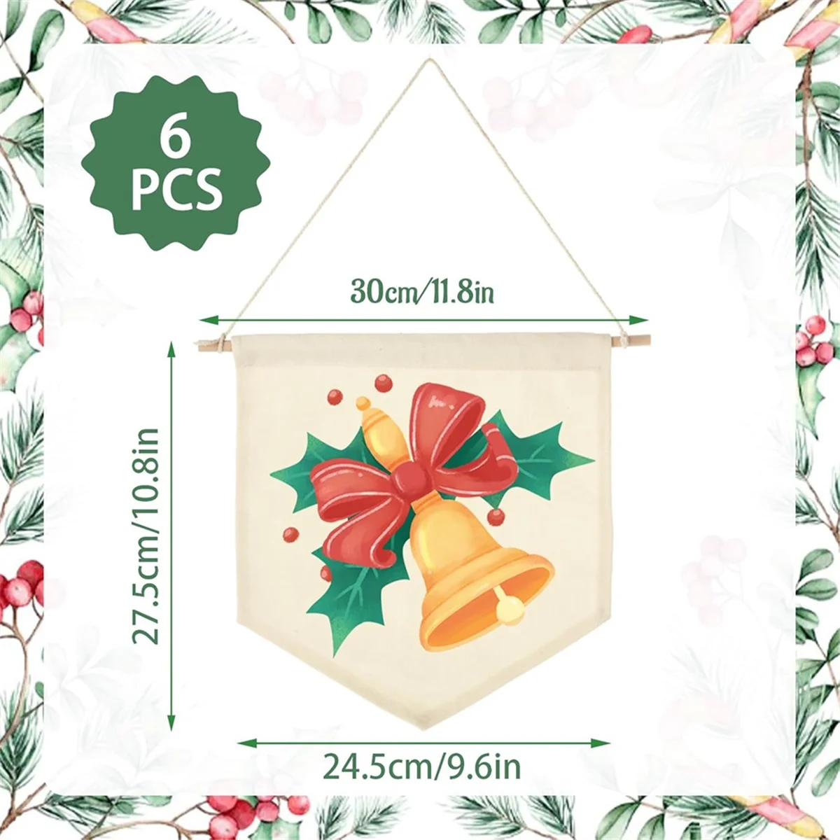 2025+ 6 قطع من لافتة القماش الفارغة، لافتات قماشية مع وتد خشبي، حامل لافتة عرض جدارية من المينا لدبابيس المينا