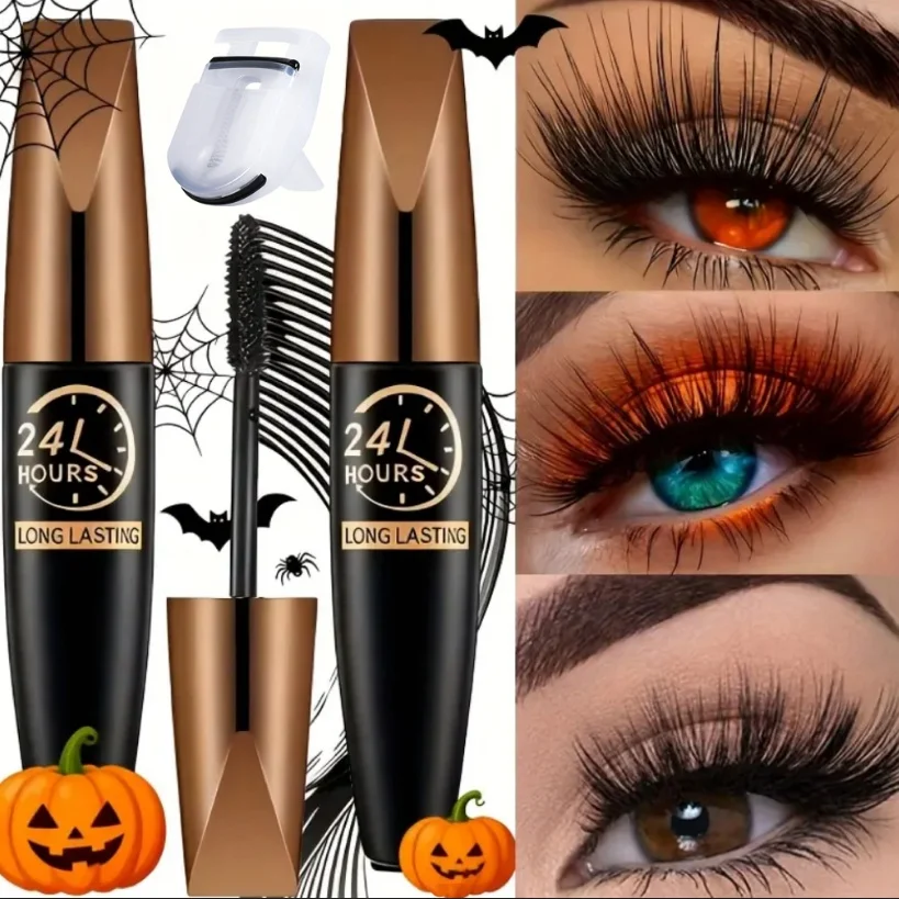 2 ペア防水シルク繊維厚い延長マスカラ 4D 防水シルク繊維厚い延長マスカラ長持ちする汚れ
