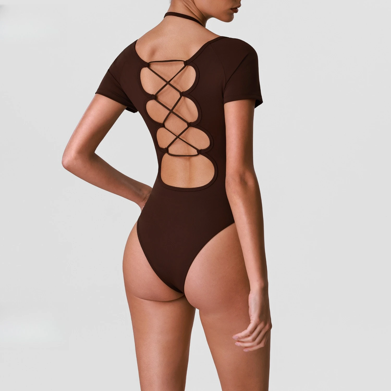 Quick Dry Padded Shaping One Piece Bodysuit For Women Yoga Pilates Workout Swimming Breathable Cross-border Sports Swimsuit