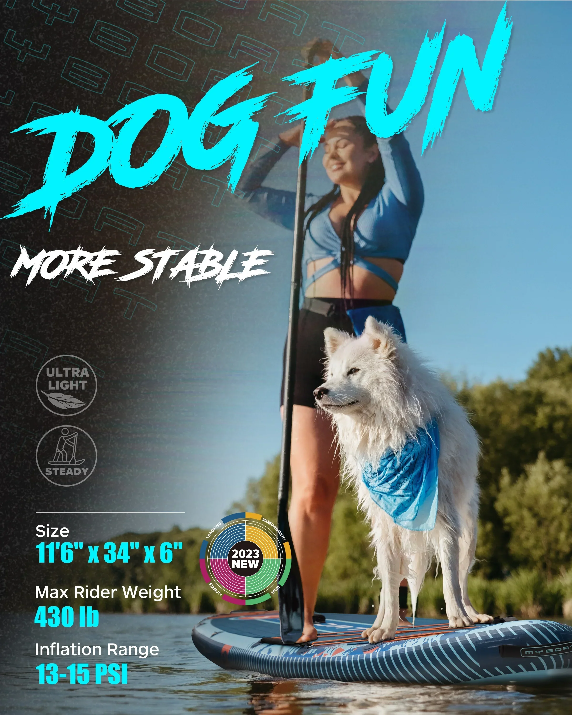 Dog Inflatable Stand Up Paddle Board Fishing Paddle Board Sup Standup Paddle Board Sub Paddleboard Surfing