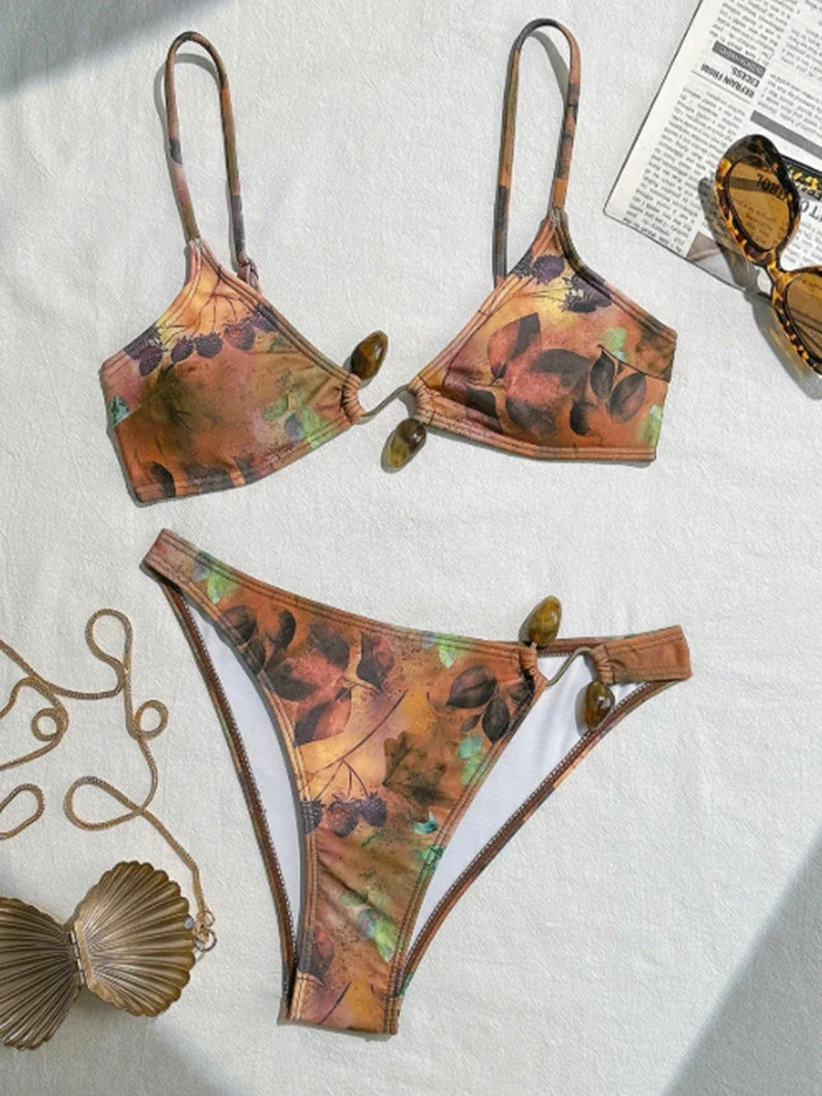 

Halter Bikinis Women Swimsuit New Sexy Swimwear Print Brazilian Bikini Set Micro Biquini Female Cute Beachwear