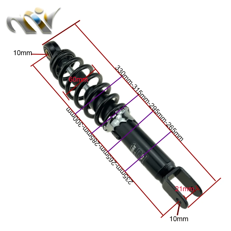 235 265 300mm Motorcycle Scooter Rear Shock Absorber For Yamaha JOG50 JOG90 For Honda DIO 50 ZX 50 AF18 AF25 AF27 AF28 AF34 AF35