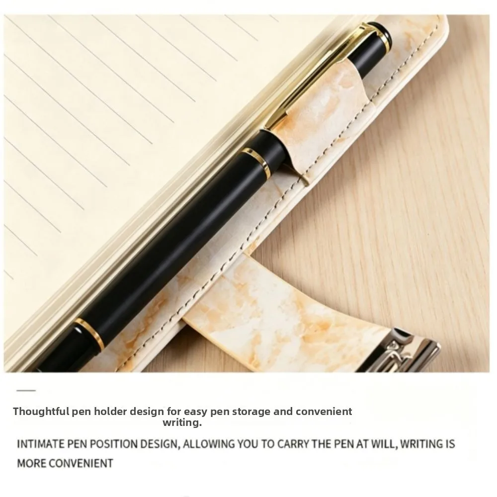 A5 A5 Size Locked Diary Marble Texture Vintage Style Combination Journal Hardcover Faux Leather Secret Journal Office Use