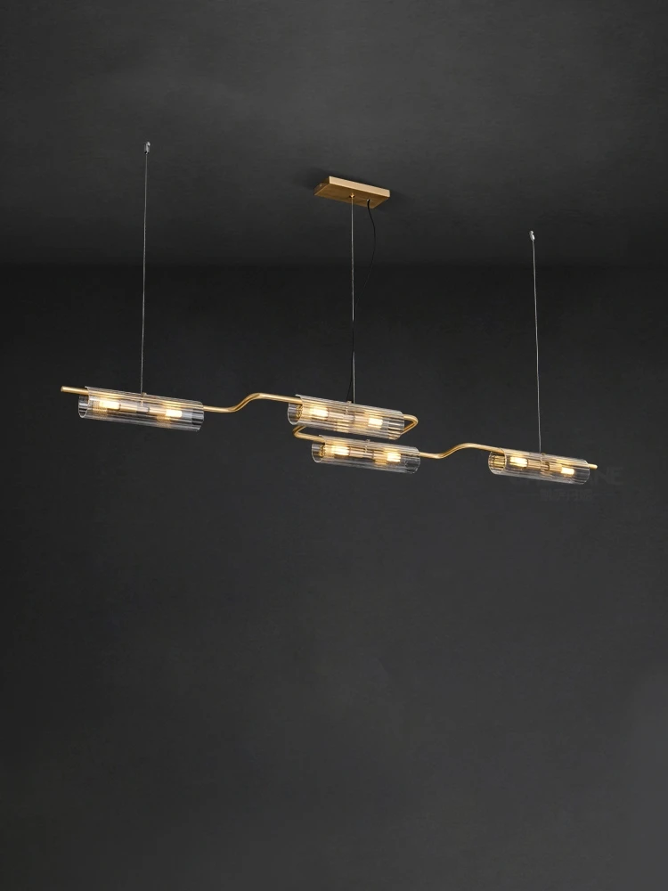 التصميم الإبداعي للثريا في الحديثة جميع النحاس مطعم غرفة المعيشة بار متجر شريط تجاري الزجاج Led مصباح