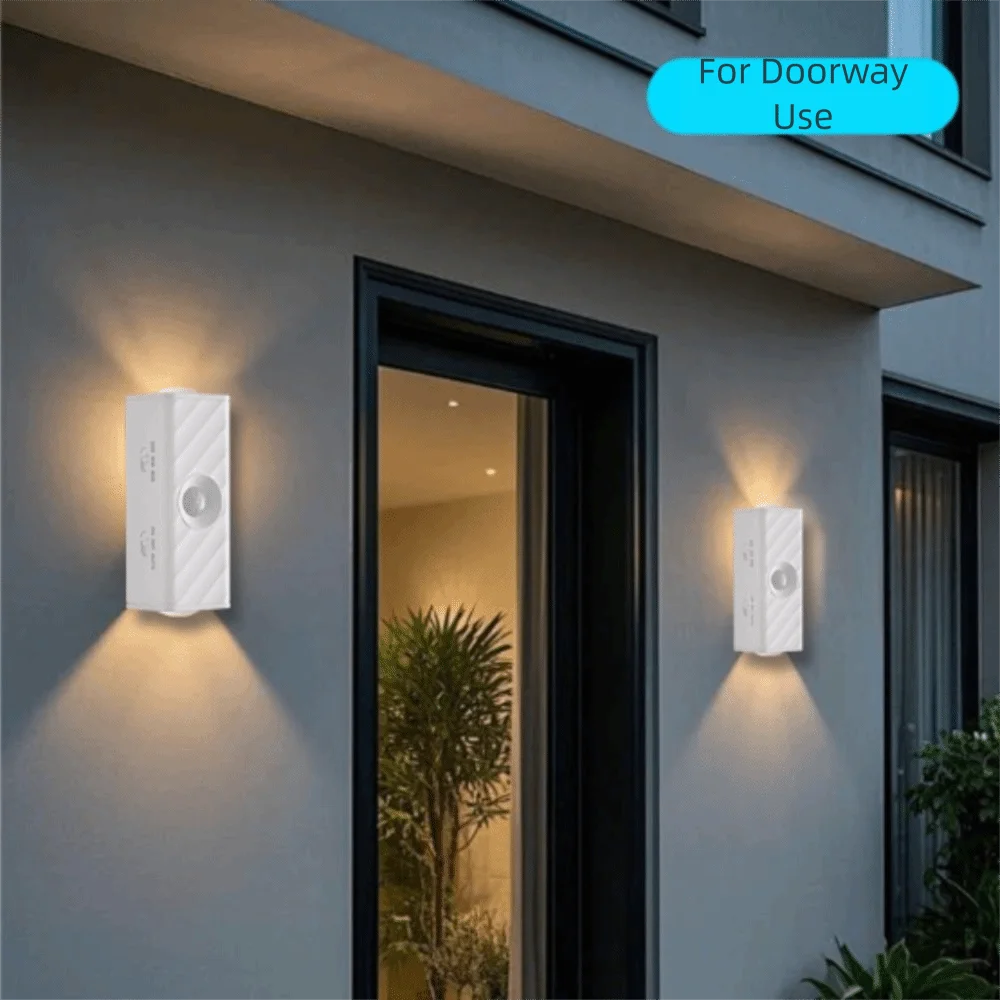 7-Color Gradient Motion Sensor Wall Lights Magnetic Mounting Battery-Powered Dual-Head Magnetic Lights Motion Sensor