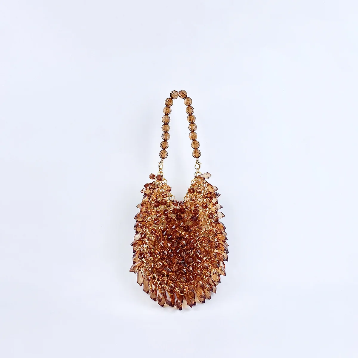 Acrylic Beading Women's Handbag French Hand Woven Tassel Evening Bag Fashionable Luxurious Design Elegant Beach Style Clutch Bag - view 2