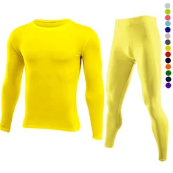 Men Tracksuits GYM Fitness Long Tee + Leggings Tights Men's Sport Running Set Jogging Skiing Basketball Football Clothes Suit B8