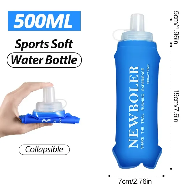 NEWBOLER TPU Outdoor Sport Klappbare Weiche Flasche Trinken Tragbare Wasserflasche für Laufen Camping Wandern Fahrrad Fitness Wasserbeutel