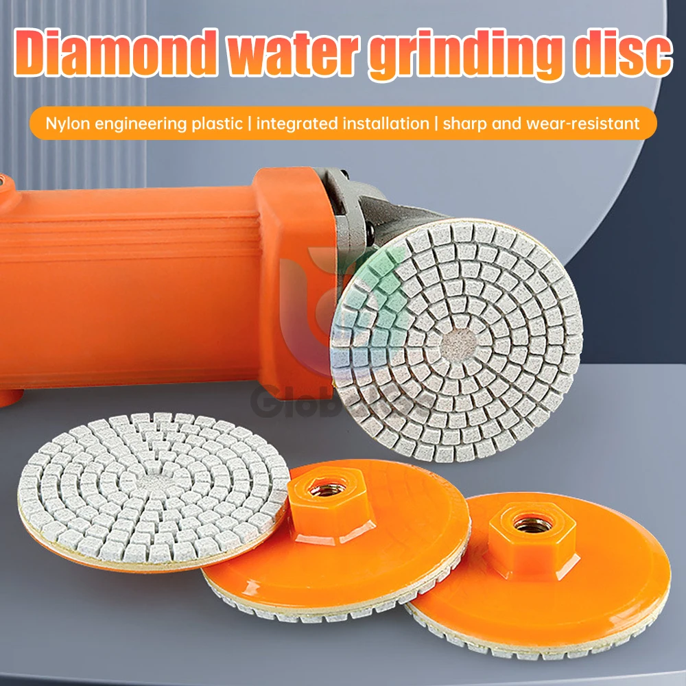 

4 Inch 100mm Integrated Diamond Wet/Dry Polishing Pad for Sanding Granite Marble Quartz Tile Glass Grinding Tools