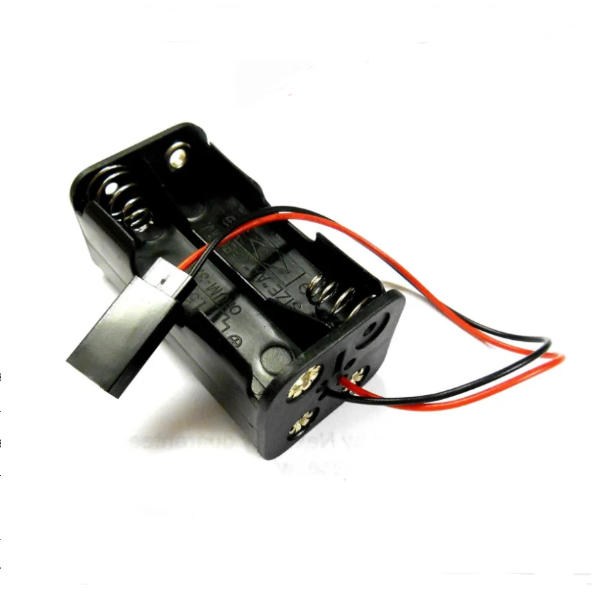 RC Car Receiver Battery Holder Case Box Pack 4 x AA Compatibe JR Futaba 2.1mm 2.5mm 3 Pins Plug JST Male Female 2 Pins Connector