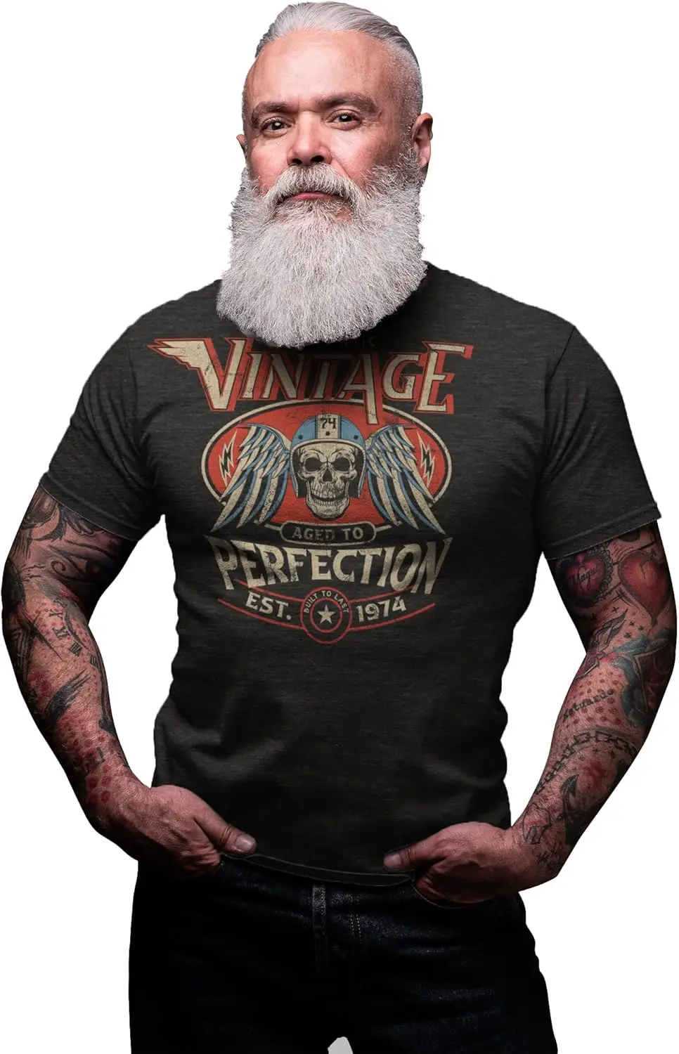 هدية عيد الميلاد الخمسين للرجال - قميص عيد ميلاد عتيق السباق 1974 مدمج لآخر سيارة السباق هوت رود - هدية عيد ميلاد 50 #2