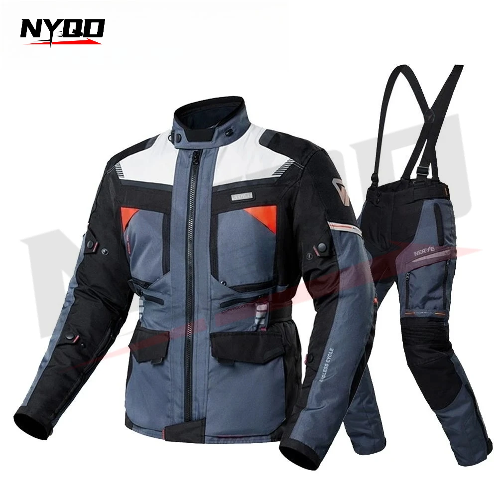 

Rally suit motorcycle riding jacket CE Armored Waterproof All-Weather Warm 3 Layer Motocross Motocross Motorcycle Jacket + Pants