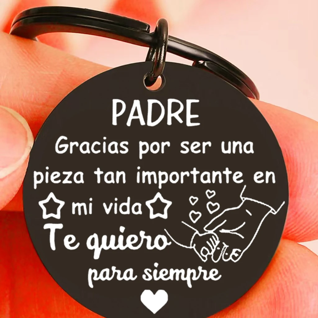 

Unique Dad Mom Metal Keychain, Heartfelt Fathers Day Gift Idea from Daughter or Son