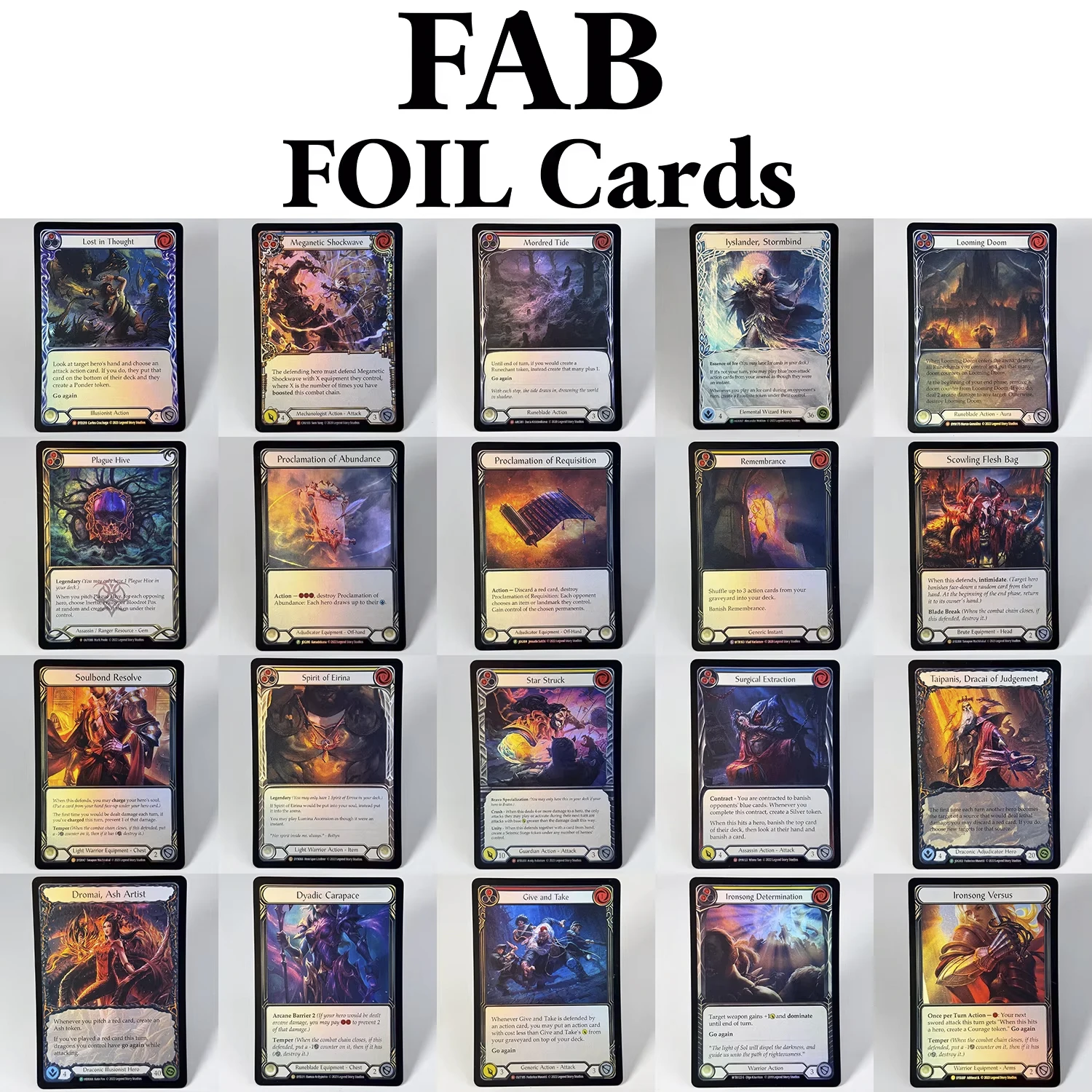 FAB Foil Proxy Game Cards Surgical Extraction Lost in Thought Mordred Tide Remembrance Dyadic Carapace Give and Take Collection